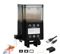 Podazz Alimentador automático de peces para acuario con temporizador, pantalla LCD, dispensador de peces ajustable de gran capacidad, alimentador operado para peces dorados, tortuga para vacaciones,