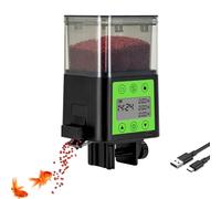 Podazz Alimentador automático de Peces para Acuario con Temporizador, Pantalla LCD, dispensador de Peces Ajustable de Gran Capacidad, alimentador operado para Dorados, Tortuga para Vacaciones
