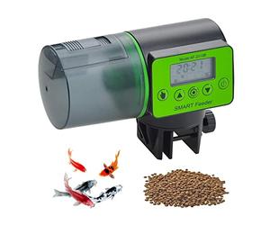 Podazz Alimentador Automático para Acuario de Peces, a Prueba de Humedad, Con Temporizador - Dispensador de Alimentos para Días Festivos y Fines de Semana - Verde Claro