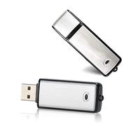 Podazz Mini Grabadora de Voz Digital Sonido Actuado 90 Horas de Capacidad USB Recargable Caja de Metal Grabadora de Sonido para conferencias Reuniones (8GB)