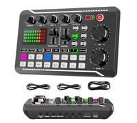 Podcast Production Studio Equipment, Live Sound Card with 7 Recording Modes, 4 Sound Change Modes, Sound Effects Board for Streaming, Podcasting, and Live Broadcasting