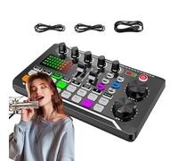 Podcast Sound Card, Live Sound Card for Streaming, Sound Effects Board, Podcast Equipment, Audio Mixer for Podcast, Sound Effects Control, Podcasting Studio Gear, Sound Card for Streaming,