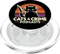 Podcasts de Gatos y delitos Verdaderos, Crimen Verdadero Retro y Gatos PopSockets PopGrip para MagSafe