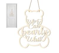 Podemos soportar esperando decoraciones de shower,Corte de madera Podemos soportar esperar | Podemos soportar esperar el signo de shower - Decoración troquelada de boi