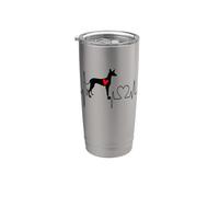 Podenco Canario Dog Heartbeat EKG Funny Dogs Lover & Owner Vaso térmico de acero inoxidable de doble pared