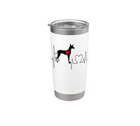 Podenco Canario Dog Heartbeat EKG Funny Dogs Lover & Owner Vaso térmico de acero inoxidable de doble pared