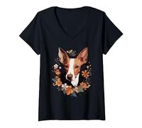 Podenco Flor Podenco Ibicenco Camiseta Cuello V