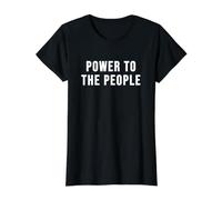 Poder al Pueblo Camiseta gráfica económica, Mujer, Negro, XS