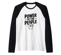 Poder al Pueblo Espíritu de protesta revolucionaria Camiseta Manga Raglan