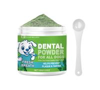 Poder dental para perros - Fabricante de respiración de suplementos dentales | Polvo de higiene oral para cachorros, razas medianas y grandes | Control de olores post-blando para