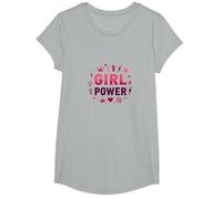 Poder Femenino: Empoderando la Fuerza y la Unidad Femeninas Camiseta, Niñas, Gris Jaspeado, Pequeña