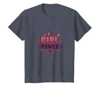 Poder Femenino: Empoderando la Fuerza y la Unidad Femeninas Camiseta, Niños, Azul Jaspeado, 8 años