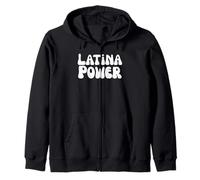 Poder Latina Mes de la Herencia Hispana Latina Cool Groovy Sudadera con Capucha