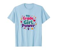 Poder para niñas de Cuarto Grado: empoderando a los jóvenes Estudiantes Camiseta, Hombre, Azul Bebé, 3XL
