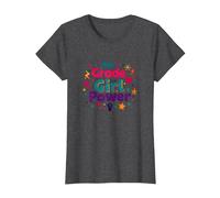 Poder para niñas de Cuarto Grado: empoderando a los jóvenes Estudiantes Camiseta, Mujer, Jaspeado Oscuro, M