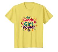 Poder para niñas de Cuarto Grado: empoderando a los jóvenes Estudiantes Camiseta, Niños, Limón, 6 años