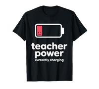 Poder Profesor Batería Baja Divertido Educador Cansado Camiseta