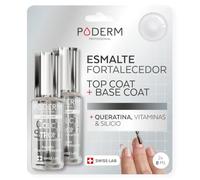 PODERM Base Coat & Top Coat Reforzadores | Cuidado de Uñas Fortalecedor y Protector | Tea Tree, Silicio y Biotina | Creado por un Podólogo - Swiss Made