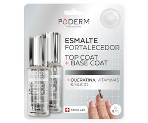 PODERM Base Coat & Top Coat Reforzadores | Cuidado de Uñas Fortalecedor y Protector | Tea Tree, Silicio y Biotina | Creado por un Podólogo - Swiss Made
