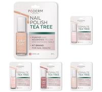 PODERM Esenciales Nude de Esmalte de Uñas con Árbol de Té - Fabricado en Suiza | Antifúngico con Aceite de Árbol de Té, Silicio y Biotina | Fortalece, Repara y Disimula Uñas Amarillas y Dañadas