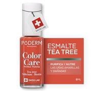 PODERM Esmalte Cuidado para Uñas con Tea Tree - Naranja Mango | Swiss Lab - 8ML | Enriquecido con Tea Tree, Silicio & Biotina | Purifica, Aclara & Nutre las Uñas Amarillas | Creado por una Podóloga