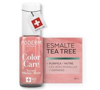 PODERM Esmalte Cuidado para Uñas con Tea Tree - Oro Rosa Brillante | Swiss Lab - 8ML | Enriquecido con Silicio & Biotina | Purifica, Aclara & Nutre las Uñas Amarillas | Creado por una Podóloga