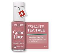 PODERM - ESMALTE DE UÑAS TEA TREE PARA HONGOS DE UÑAS - PALO DE ROSA - TRATAR LAS UÑAS AMARILLAS/DAÑADAS - Previene HONGOS - CUIDADO 2 IN 1 - FÓRMULA ÚNICA - Hecho en Suiza