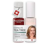 PODERM Esmalte Cuidado para Uñas con Tea Tree - Rojo Allure & Rosa Pálido | Swiss Lab - 8ML | Enriquecido con Silicio & Biotina | Purifica, Aclara & Nutre las Uñas Amarillas | Creado por una Podóloga