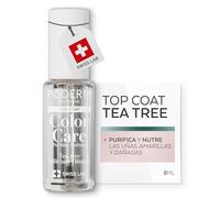 PODERM Esmalte Cuidado para Uñas con Tea Tree - Top Coat | Swiss Lab - 8ML | Enriquecido con Tea Tree, Silicio & Biotina | Purifica, Aclara & Nutre las Uñas Amarillas | Creado por una Podóloga