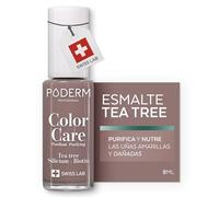 PODERM Esmalte Cuidado para Uñas con Tea Tree - Topo | Swiss Lab - 8ML | Enriquecido con Tea Tree, Silicio & Biotina | Purifica, Aclara & Nutre las Uñas Amarillas | Creado por una Podóloga
