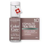 PODERM Esmalte de Uñas con Tea Tree - Topo | 8 ML - Swiss Lab | Purifica, Aclara y Nutre Uñas Amarillas y Dañadas | Enriquecido con Té de Árbol, Silicio y Biotina | Creado por un Podólogo