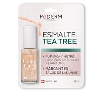 PODERM - ESMALTE DE UÑAS TEA TREE PARA HONGOS DE UÑAS - ORO BRILLANTE - TRATAR LAS UÑAS AMARILLAS/DAÑADAS - Esmastas-cuidado - Previene y trata HONGOS - CUIDADO 2 IN 1 - FÓRMULA ÚNICA - Hecho en Suiza