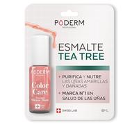 PODERM - ESMALTE DE UÑAS TEA TREE PARA HONGOS DE UÑAS - ORO ROSA BRILLANTE - TRATAR LAS UÑAS AMARILLAS/DAÑADAS - Esmastas-cuidado - Previene HONGOS - CUIDADO 2 IN 1 - FÓRMULA ÚNICA - Hecho en Suiza