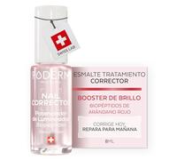 PODERM Esmalte de Uñas Tratamiento Corrector & Perfeccionador - Booster de Luminosidad | 8 ML - Reaviva Tono Rosado Natural & Sublima el Brillo para Uñas Opacas | Desarrollado por un Podólogo en Suiza