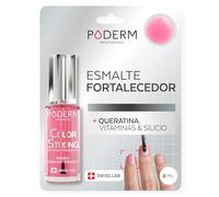 PODERM - Esmalte endurecedor para uñas BIOTINA SILICIO KERATINA - Fortalece y repara las uñas dañadas, debilitadas o quebradizas por el semipermanente o el envejecimiento - Manos y Pies - SWISS MADE