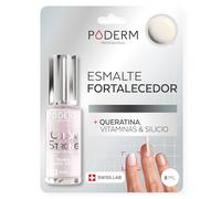 PODERM - Esmalte endurecedor para uñas BIOTINA SILICIO KERATINA - Fortalece y repara las uñas dañadas, debilitadas o quebradizas por el semipermanente o el envejecimiento - Manos y Pies - SWISS MADE