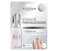 PODERM - Esmalte endurecedor para uñas BIOTINA SILICIO KERATINA - Fortalece y repara las uñas dañadas, debilitadas o quebradizas por el semipermanente o el envejecimiento - Manos y Pies - SWISS MADE