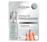 PODERM - Esmalte endurecedor para uñas BIOTINA SILICIO KERATINA - Fortalece y repara las uñas dañadas, debilitadas o quebradizas por el semipermanente o el envejecimiento - Manos y Pies - SWISS MADE