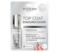 PODERM Esmalte Fortalecedor de Uñas - Top Coat | Repara y Fortalece Uñas Dañadas y Debilitadas por Esmaltes Semipermanentes | Biotina, Silicio y Queratina | Desarrollado por un Podólogo en Suiza
