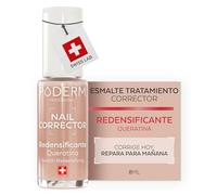 PODERM Esmalte Tratamiento Uñas Corrector y Perfeccionador - Queratina | Redensificante y Endurecedor 8 ml | Refuerza Estructura de la uña con Acabado Nude Natural | Desarrollado por Podólogo en Suiza