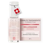 PODERM Esmalte Uñas Tratamiento Corrector y Perfeccionador - Colágeno | Alisa, Difumina y Rellena Estrías con Acabado Gel Natural - 8ml | Uña Protegida Uniforme | Desarrollado por un Podólogo en Suiza
