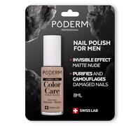 PODERM - HONGOS UÑAS - ESPECIAL HOMBRE - ESMALTE INVISIBLE COLOR PIEL, NO BRILLANTE - Disimula las uñas amarillas o dañadas - Fórmula única - SWISS LAB