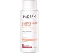 PODERM - QUITAESMALTE DE UÑAS EXTRA SUAVE CON ÁRBOL DE TÉ - Eliminación Fácil y Rápida del esmalte de uñas - Sin Acetona - Fortalece y Nutre - Ideal para Uñas Sensibles - 100 ml - Swiss Lab