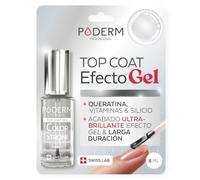 PODERM Top Coat Esmalte Endurecedor Efecto Gel | Swiss Lab - 8ML | Acabado Ultra-Brillante & Larga Duración | Refuerza las Uñas Frágiles | Queratina, Biotina & Silicio | Creado por un Podólogo