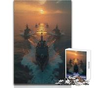 Poderosa Flota de Buques de Guerra para Adultos, Rompecabezas de 1000 Piezas, Juego Educativo Divertido de Actividades de Aprendizaje, Cualquier ocasión, tamaño 38x26cm