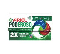 Ariel Pods PODEROSO Detergente lavadora capsulas | 14 Lavados | Original | POD GRANDE = 2 PODS | 2X eliminación de manchas y olores
