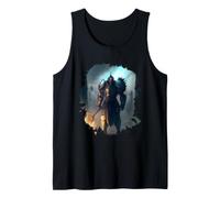 Poderoso Caballero en Armadura con Espada de Fuego Camiseta sin Mangas