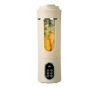 Poderoso Licuadora portátil de plástico con 12 cuchillas de acero inoxidable, licuadora recargable de tamaño Personal for batidos, licuadora de hielo y jugo compacto(Beige)