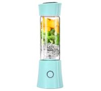 Poderoso Licuadora portátil de vidrio, exprimidor portátil de 6 hojas, potente exprimidor eléctrico USB for cocina, oficina, viajes, gimnasio compacto(Blu)