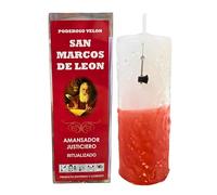Poderoso Velón de San Marcos de León para Dominar Personas o Parejas | Velón Ritualizado Amansador y Justiciero | Incluye Amuleto de Hacha e Instrucciones de Uso con Oración.